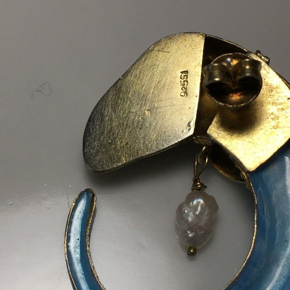 RARE FIND VINTAGE LAUREL BURCH ASSYRIAN RAMS HEAD GOLD VERMEIL EARRINGS - Picture 10 of 11